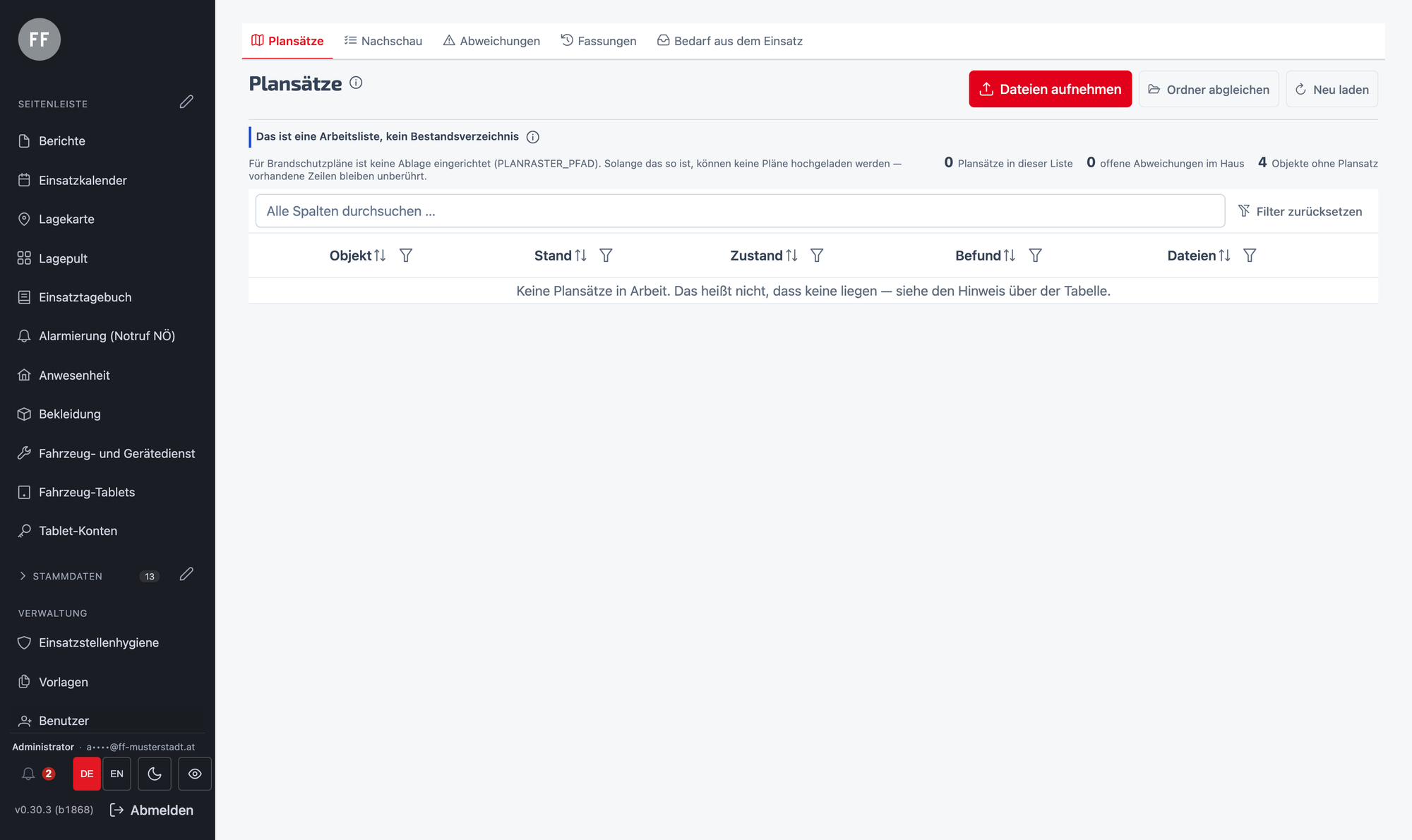 Planverwaltung – Objekte, Fassungen und Freigabestand — wer welche Version sieht, steht an der Berechtigung, nicht am Dateiname im Chat.